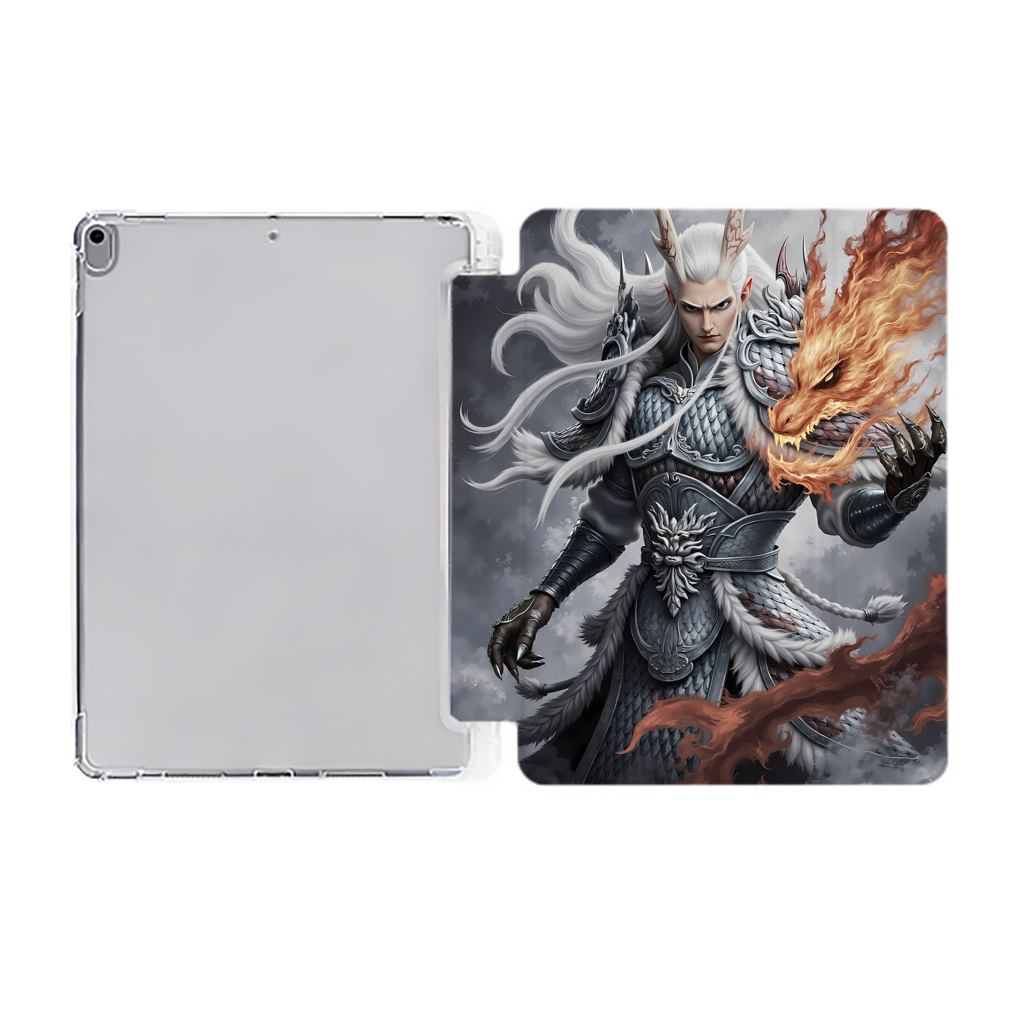 （画像用） Ne Zha 2 ナタ 魔童の大暴れ IPad ケース ペン収納付き 三つ折りスタンド PUレザー×シリコン 対応機種9.5/10.5/10.9インチ